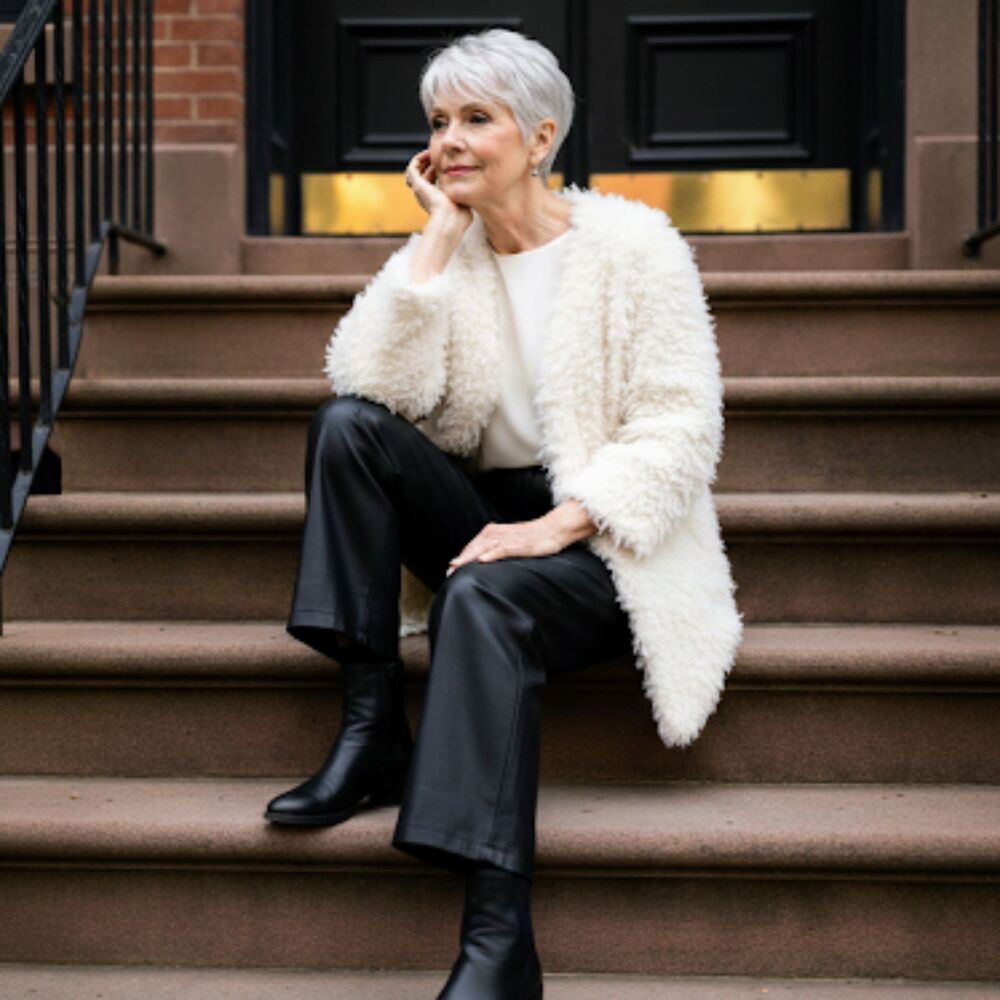 Vertigo Cream Light Faux Fur Jacket XS